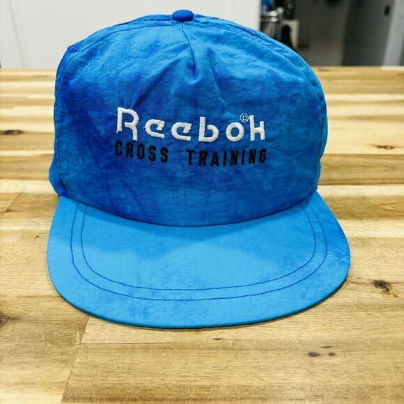 Vintage 90s Reebok Cross Training Nylon Embroidered Hat Cap Logo Gym Workout - Picture 1 of 7